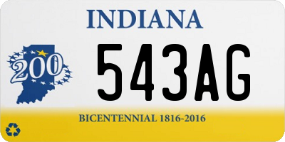 IN license plate 543AG