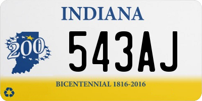 IN license plate 543AJ