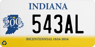 IN license plate 543AL