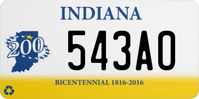 IN license plate 543AO