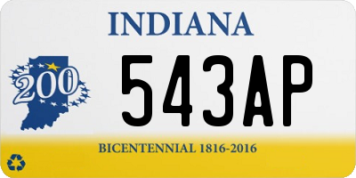 IN license plate 543AP