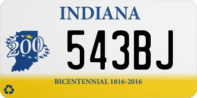 IN license plate 543BJ