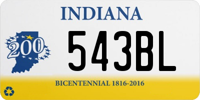 IN license plate 543BL