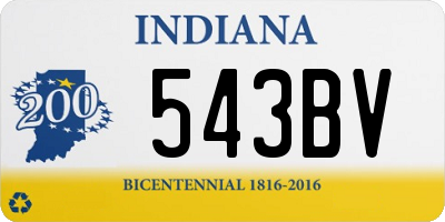 IN license plate 543BV