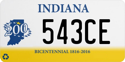 IN license plate 543CE