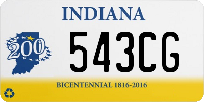 IN license plate 543CG