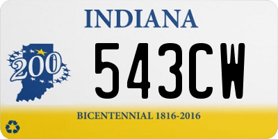 IN license plate 543CW