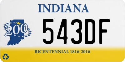 IN license plate 543DF