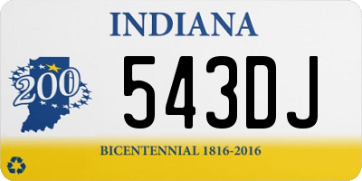 IN license plate 543DJ