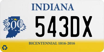 IN license plate 543DX