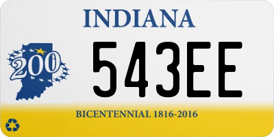 IN license plate 543EE