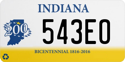 IN license plate 543EO