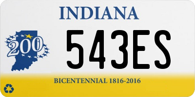 IN license plate 543ES