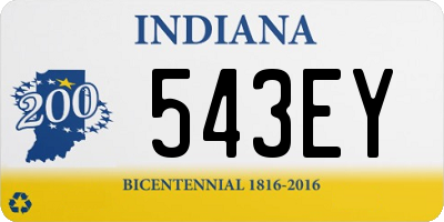 IN license plate 543EY