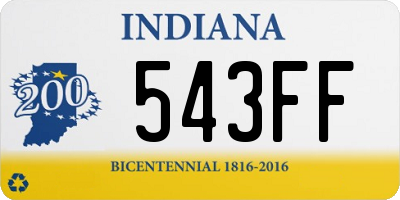 IN license plate 543FF