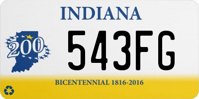 IN license plate 543FG