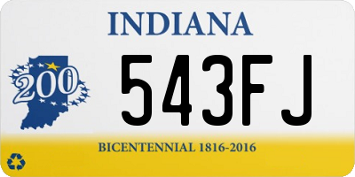 IN license plate 543FJ