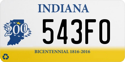 IN license plate 543FO