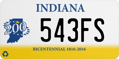 IN license plate 543FS