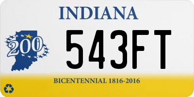 IN license plate 543FT