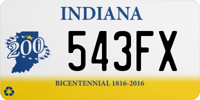 IN license plate 543FX