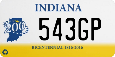 IN license plate 543GP