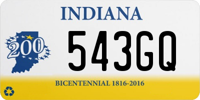 IN license plate 543GQ