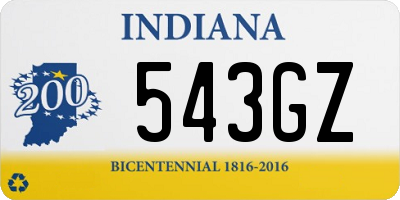 IN license plate 543GZ