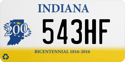 IN license plate 543HF