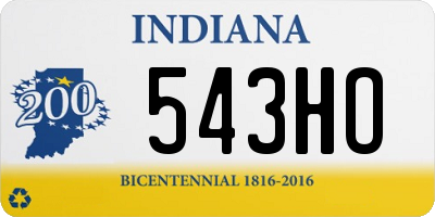 IN license plate 543HO
