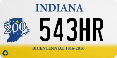 IN license plate 543HR