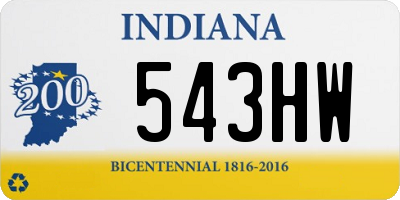 IN license plate 543HW