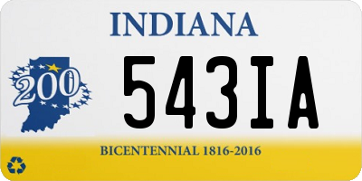 IN license plate 543IA