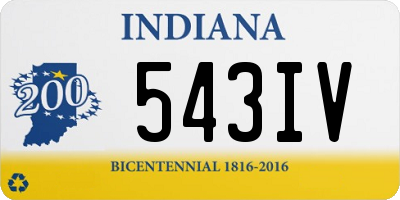 IN license plate 543IV