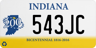 IN license plate 543JC