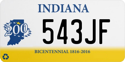 IN license plate 543JF