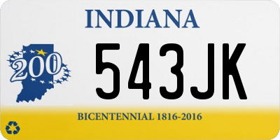 IN license plate 543JK
