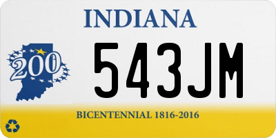 IN license plate 543JM