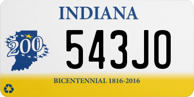 IN license plate 543JO