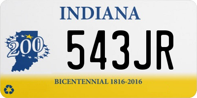 IN license plate 543JR