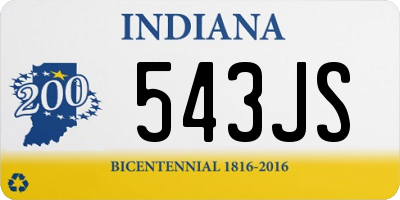 IN license plate 543JS