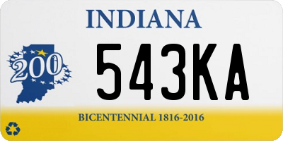 IN license plate 543KA