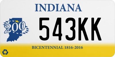 IN license plate 543KK