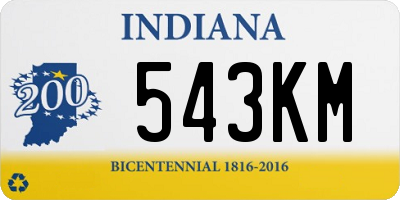 IN license plate 543KM