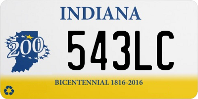 IN license plate 543LC