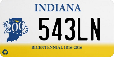 IN license plate 543LN