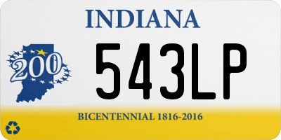 IN license plate 543LP