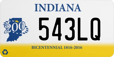 IN license plate 543LQ