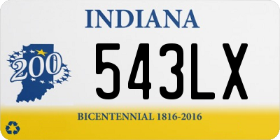 IN license plate 543LX