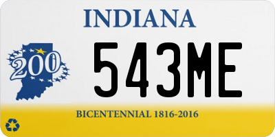 IN license plate 543ME